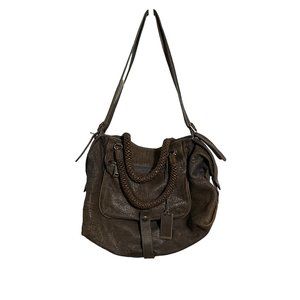 Olivia Gryson Brown Leather Large Distressed Handbag